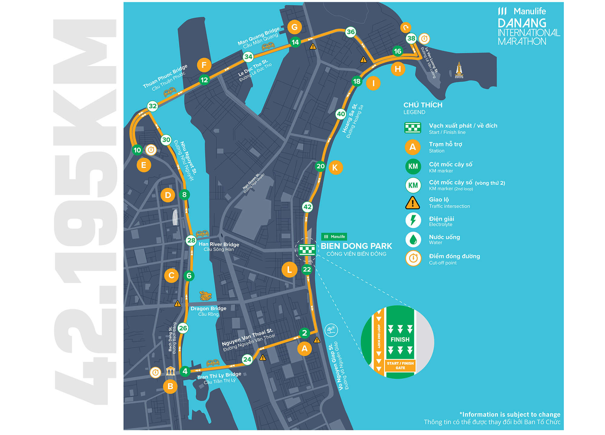 42km map danang marathon